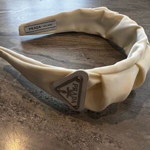 Prada Cream Satin Headband